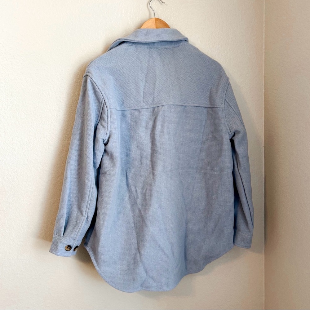 Rdi Light Blue Button-Up Front Closure Shacket Wi… - image 5